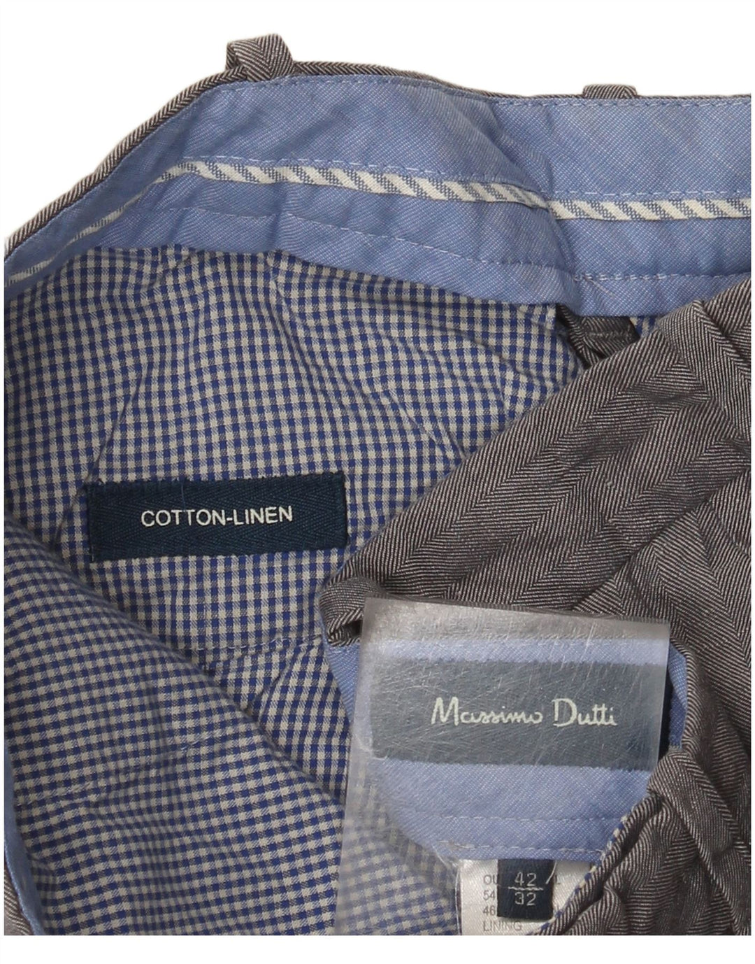 Massimo Dutti Pantalon de costume slim pour homme EU 42 Large W32 L32 Gris à chevrons