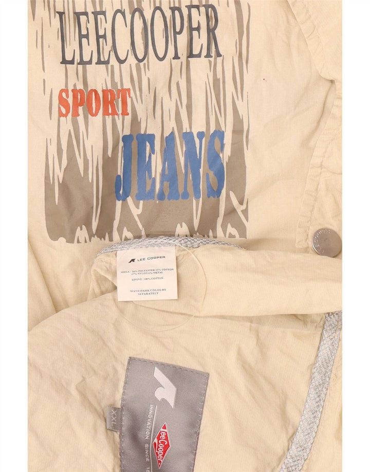 Lee Cooper Veste Bomber Homme UK 44 2XL Beige Nylon