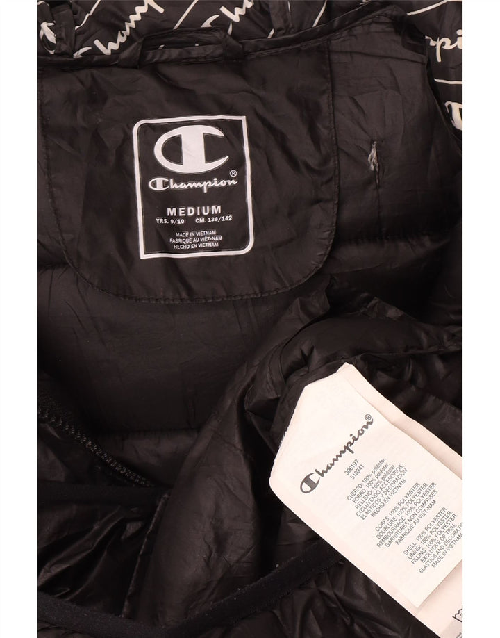 Champion Veste matelassée à capuche pour garçon 9-10 ans Noir moyen Polyester