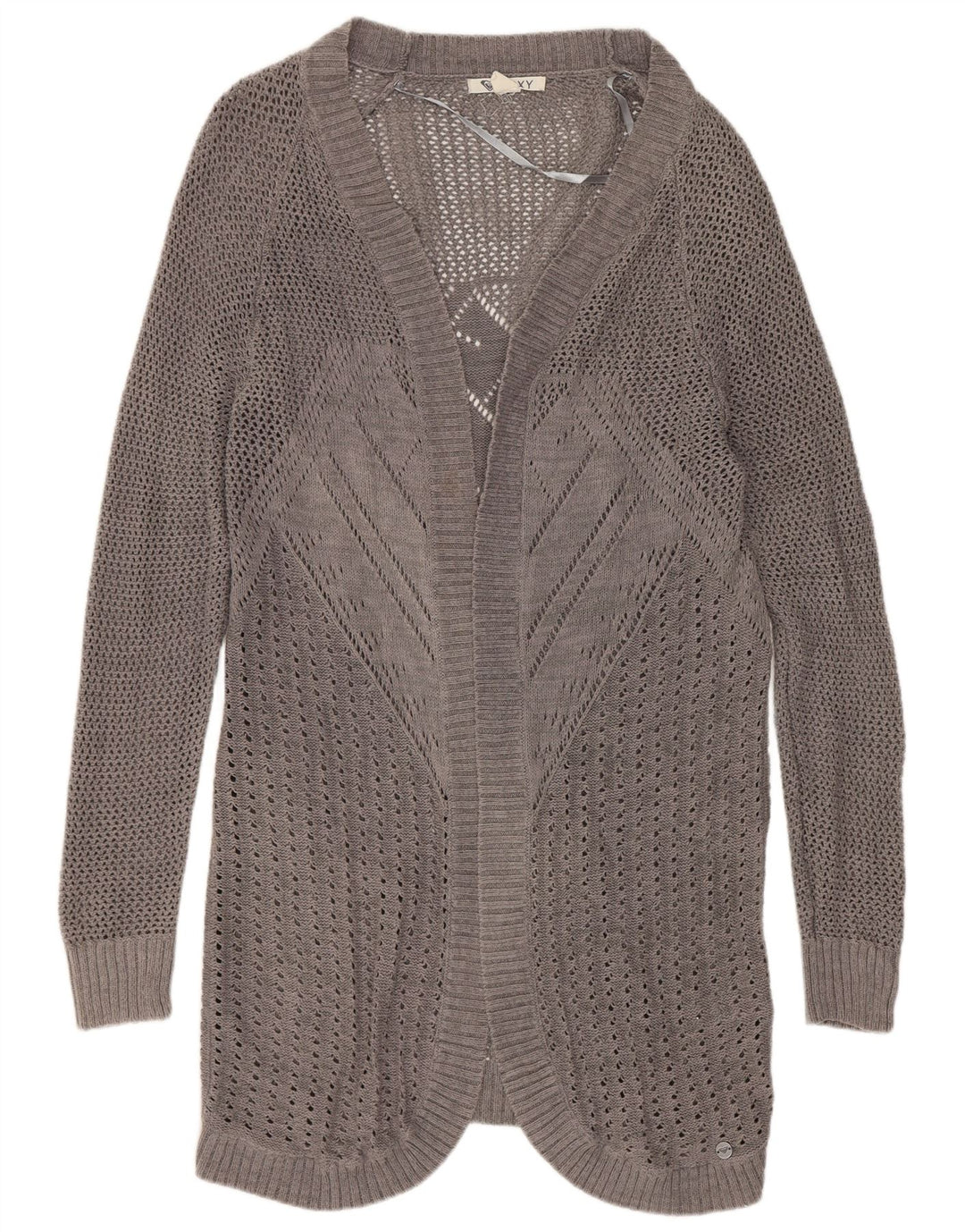 Roxy Cardigan Long pour Femme UK 14 Coton Gris Moyen