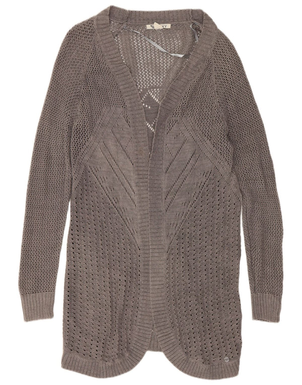 Roxy Cardigan Long pour Femme UK 14 Coton Gris Moyen