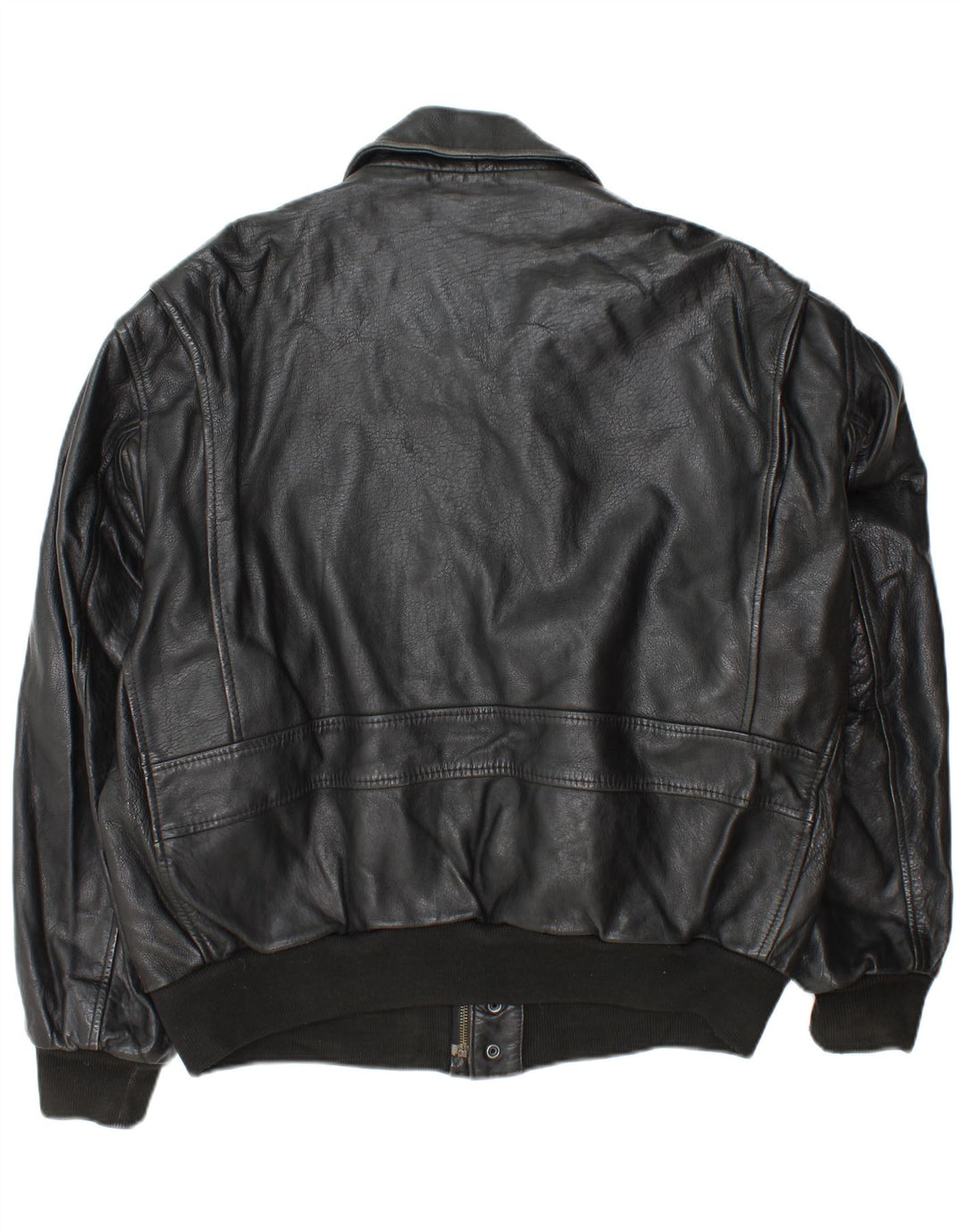 veste en cuir militaire vintage pour homme UK 42 XL Cuir noir