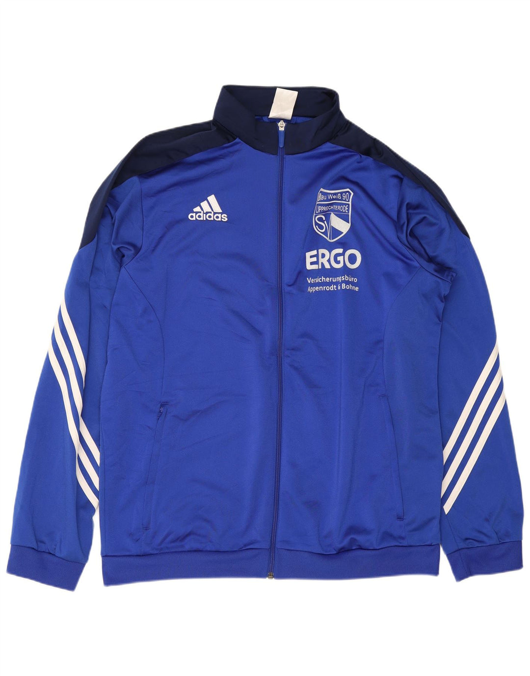 Adidas Veste de survêtement graphique pour hommes, grand bleu, polyester color block