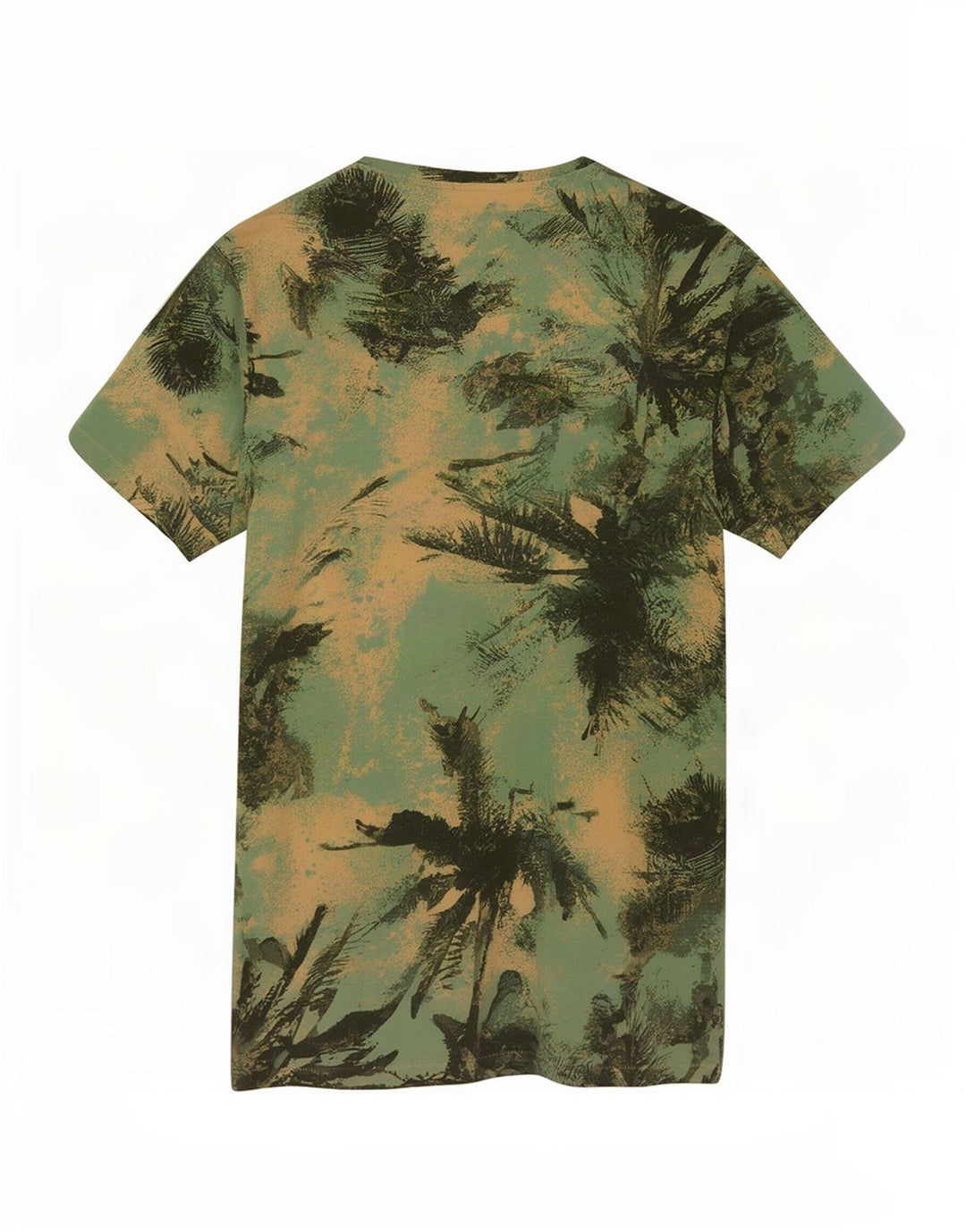 Benetton T-Shirt Haut Petit Vert Hawaïen Homme