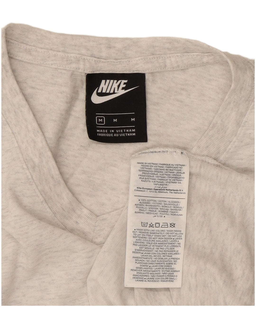 Nike T-shirt pour femme en coton rayé gris moyen UK 44