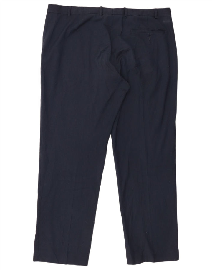 Marks & Spencer Pantalon de Costume Regular Homme W40 L31 Bleu Marine Polyester