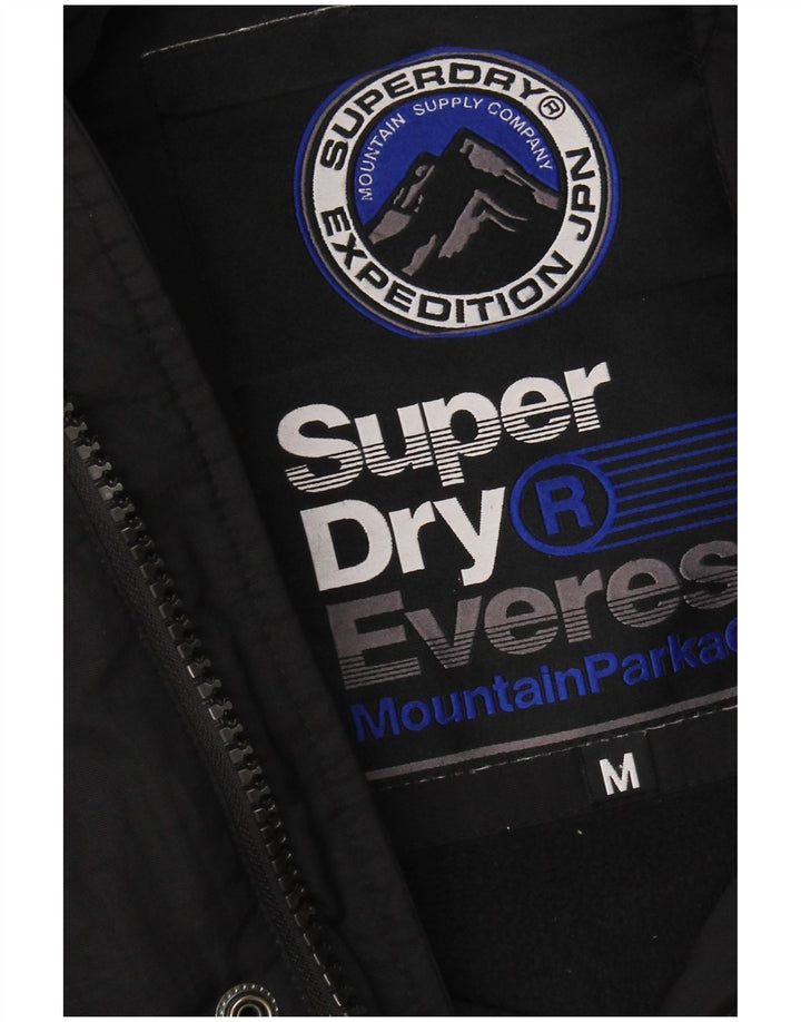 Superdry Veste matelassée à capuche pour hommes UK 38 Medium Black Nylon