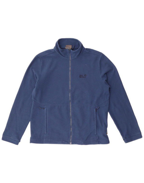 Jack Wolfskin Veste polaire pour homme UK 42 Large Bleu Polyester