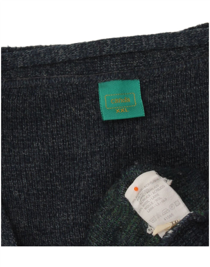 CANDA Cardigan coupe ample pour homme 2XL Bleu marine Argyle/Diamant Acrylique