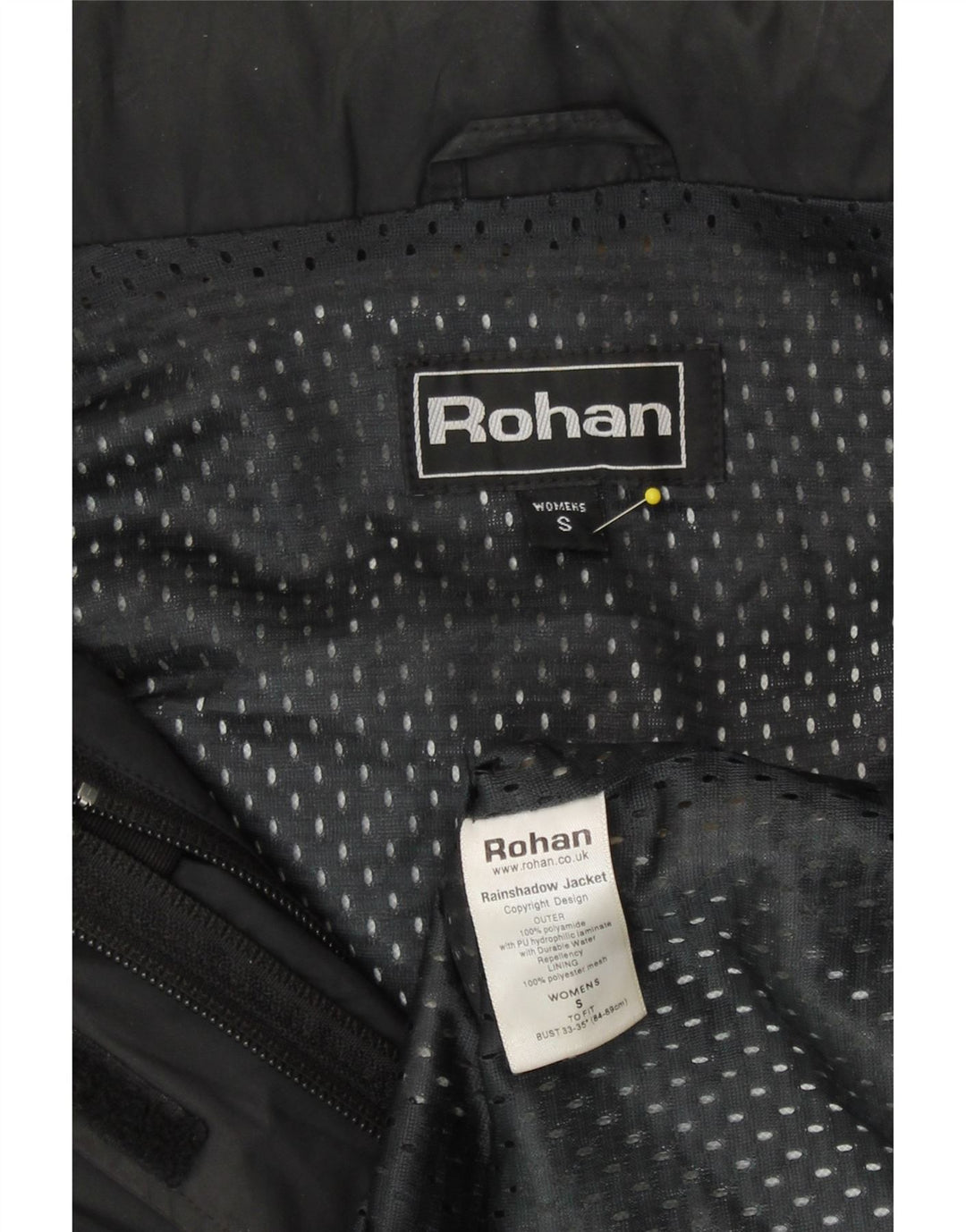 Rohan Veste de pluie à capuche coupe ample pour femme UK 10 Small Noir Polyamide