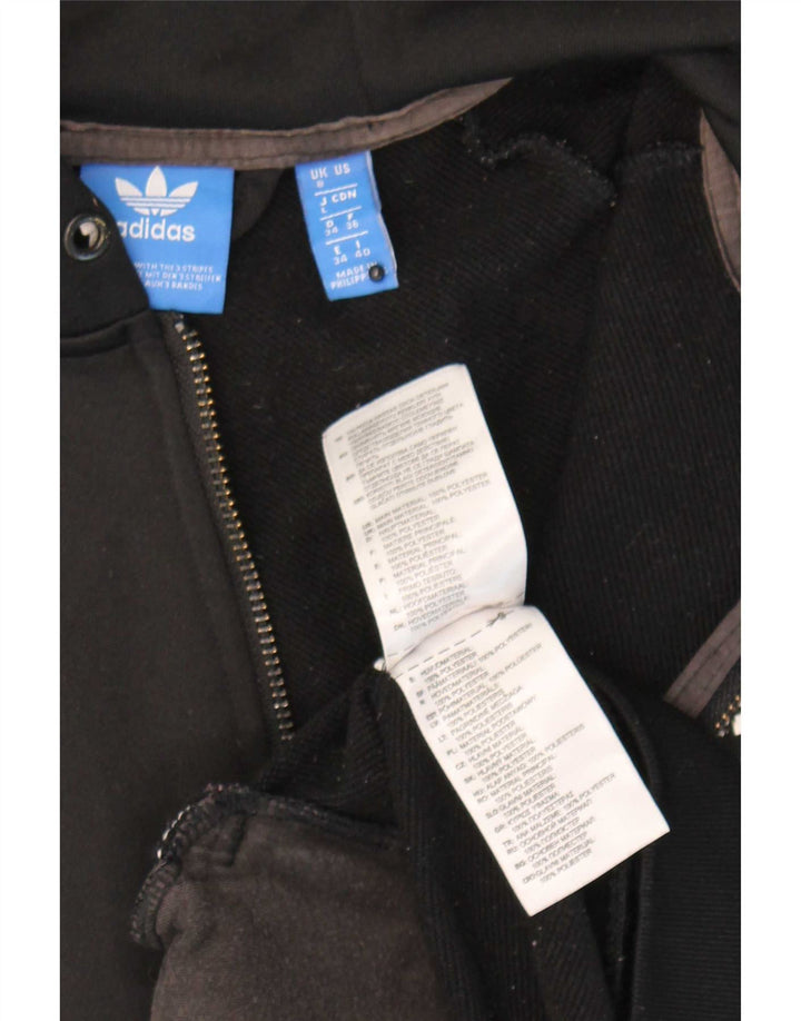 Adidas Pull à capuche zippé pour femme UK 8 Petit Noir Polyester