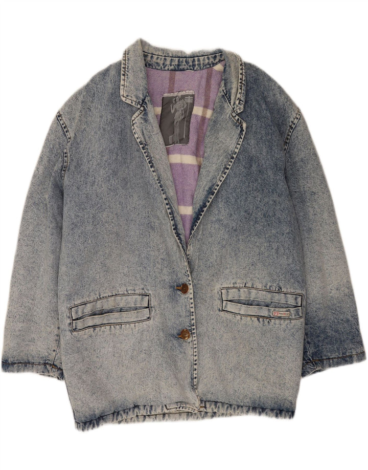 veste en denim femme vintage UK 16 Grand Bleu