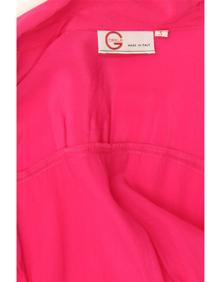 vintage Femme Chemise surdimensionnée Blouse UK 10 Petit Rose