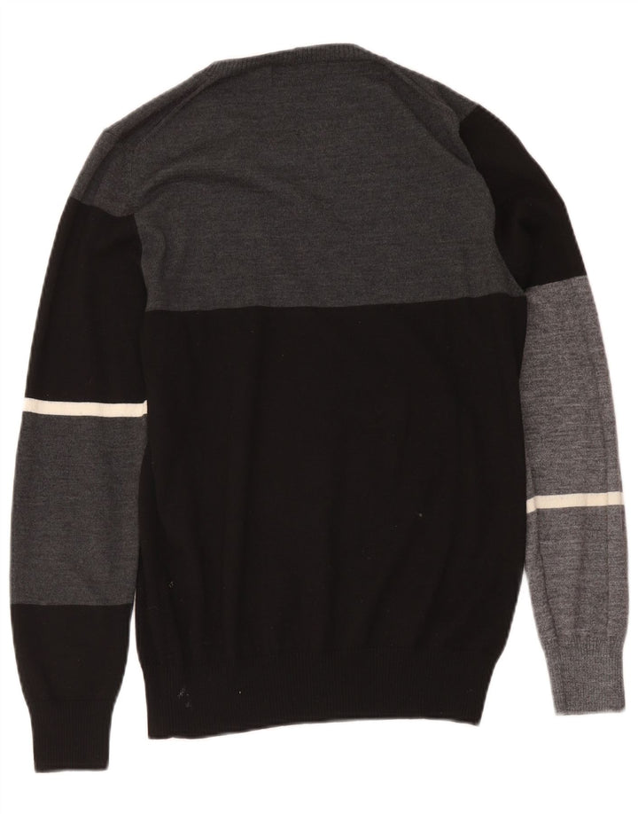 Iceberg Pull à col rond pour homme en laine color block noir moyen