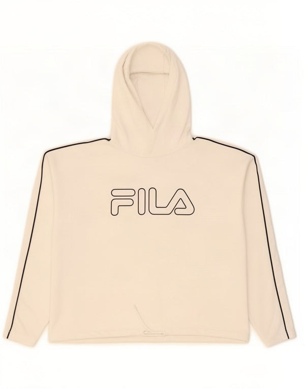 Fila Pull à capuche surdimensionné graphique pour femme UK 10 Small Blanc