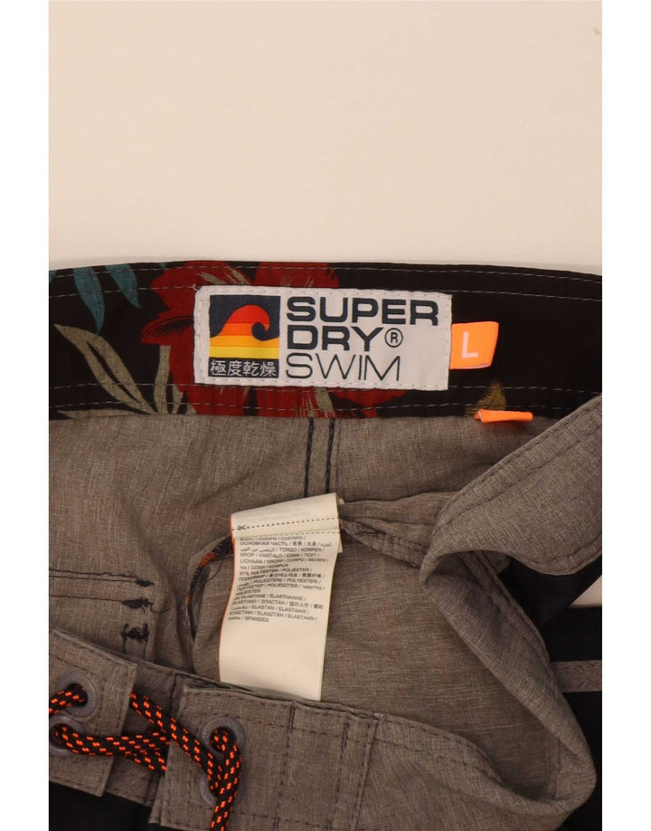 Superdry Short De Bain Homme Large Bleu Marine Rayé Polyester