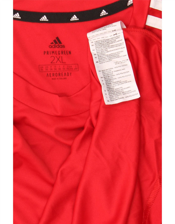 Adidas Hommes Aeroready T-Shirt Top 2XL Rouge Polyester