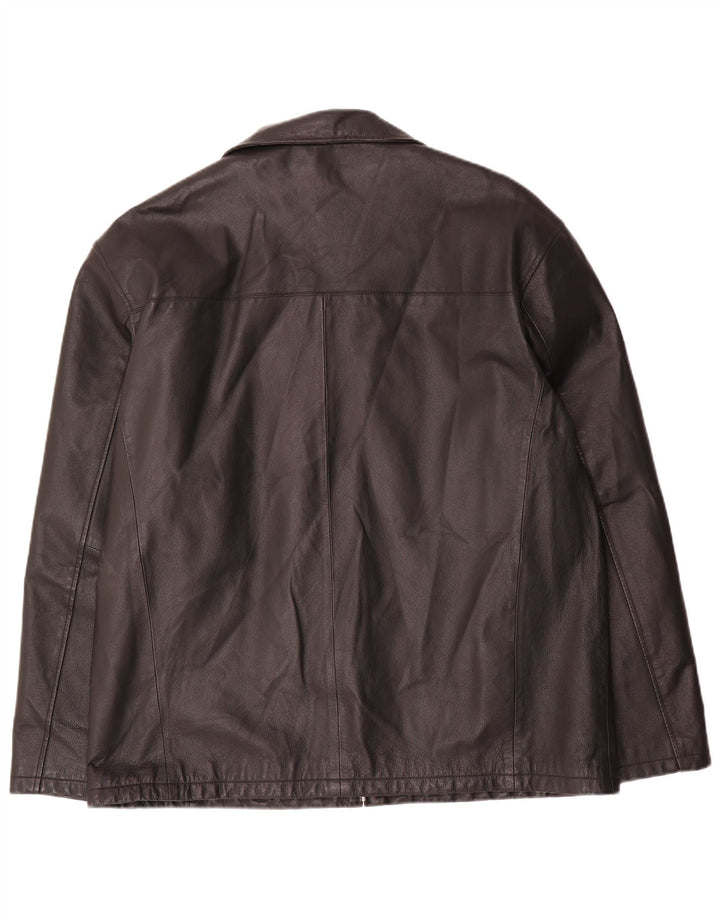 Angelo Litrico Veste en cuir pour homme UK 42 XL Noir