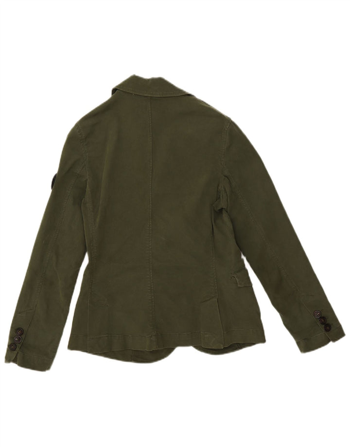 Avirex Veste blazer à 4 boutons pour femme UK 6 XS Vert Coton