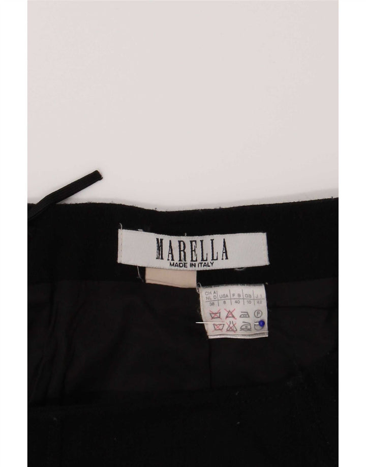 Marella Mini jupe femme UK 10 Small W26 laine noire