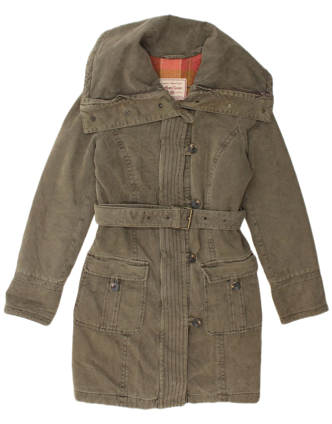 Marlboro Classics Manteau coupe-vent pour femme UK 12 Coton vert moyen