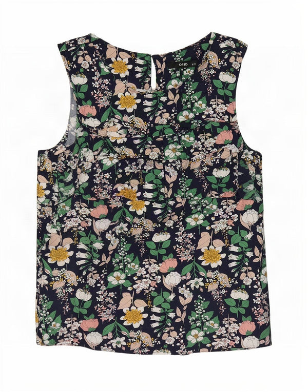 Oasis Chemisier sans manches pour femme UK 42 Medium Multicolore Floral