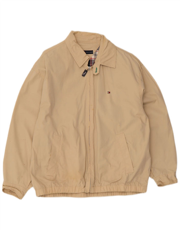 Tommy Hilfiger Veste Bomber Homme UK 36 Petit Coton Beige