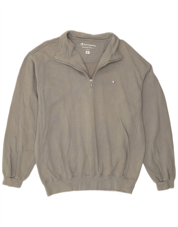 Champion Sweat-shirt à col zippé pour homme, grand gris
