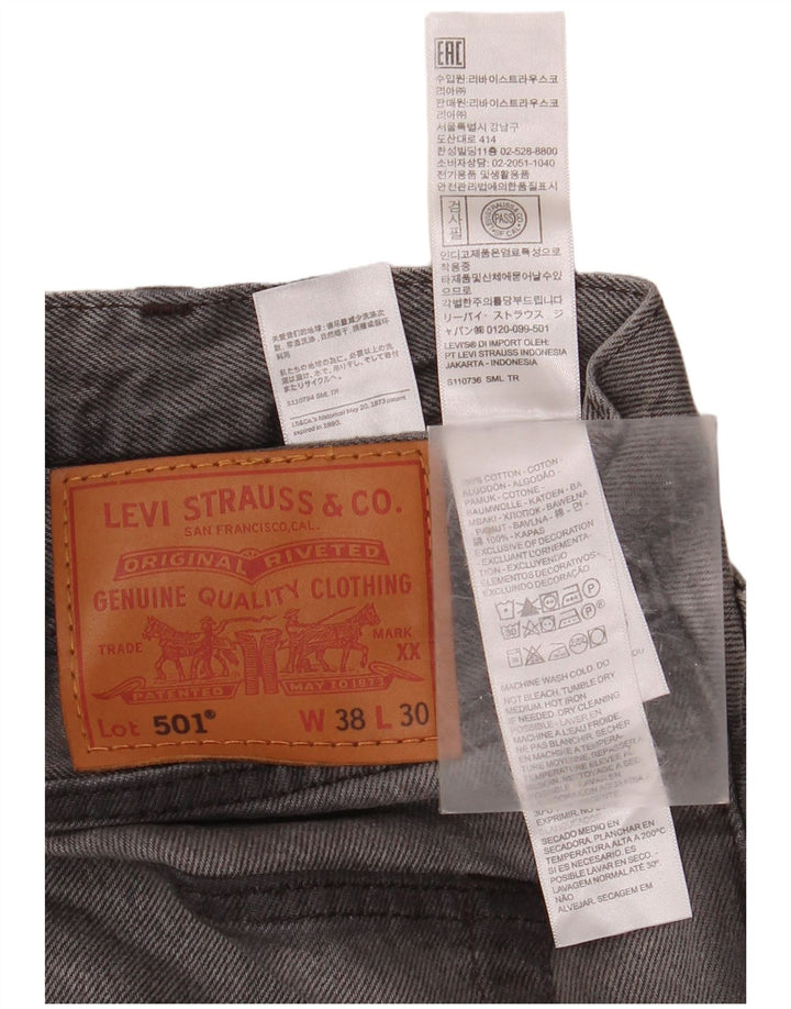 LEVI'S Jean Droit 501 Homme W38 L30 Gris Coton