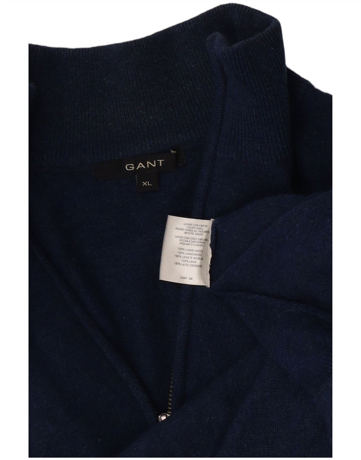 Gant Pull col zippé homme XL bleu marine laine d'agneau