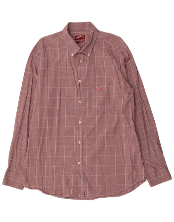 Carrera Chemise Regular Fit XL Coton à Carreaux Bordeaux Homme