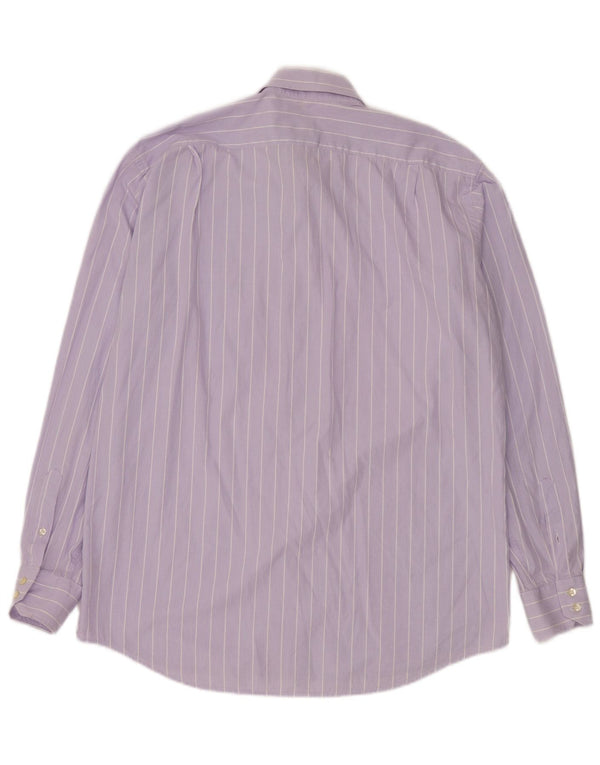 Lacoste Chemise Homme Taille 42 Grand Coton Rayé Violet