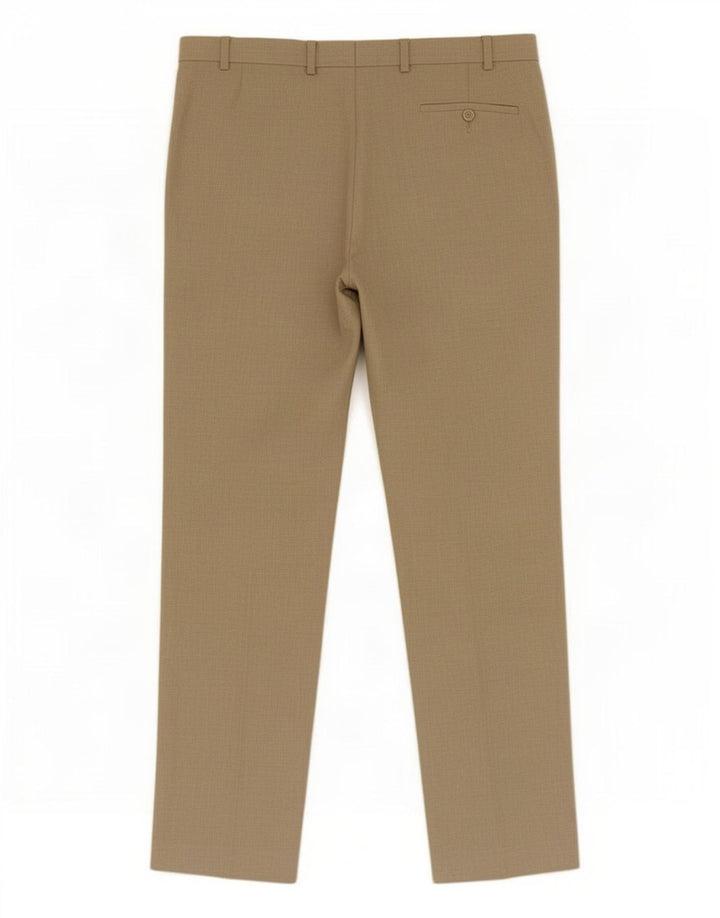 Marks & Spencer Pantalon de Costume Droit Homme W38 L33 Beige Polyester