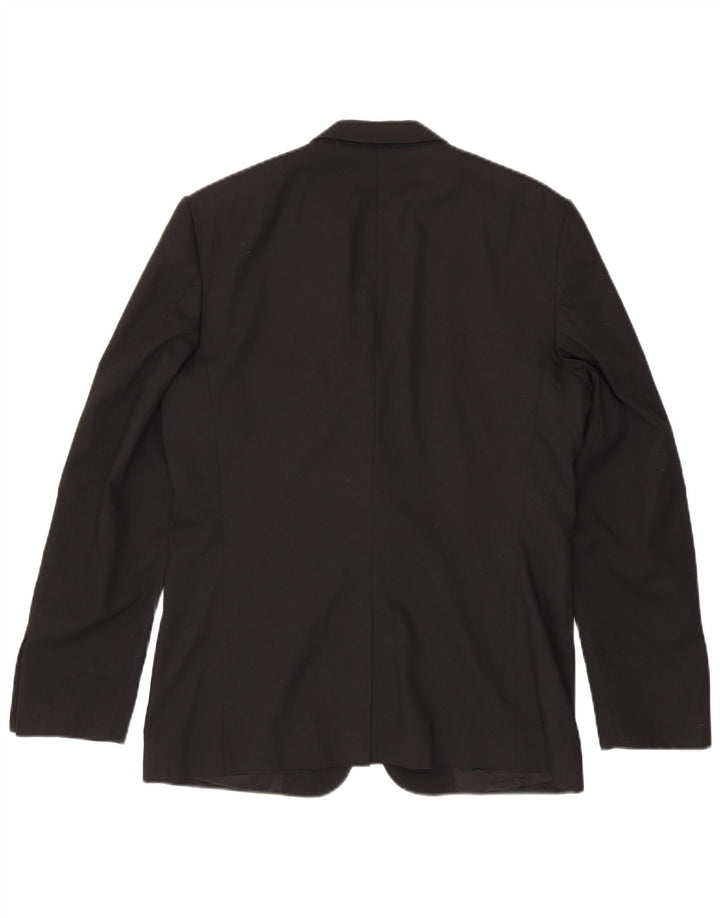 ZARA Hommes 2 Bouton Blazer Veste EU 50 Moyen Noir Polyester