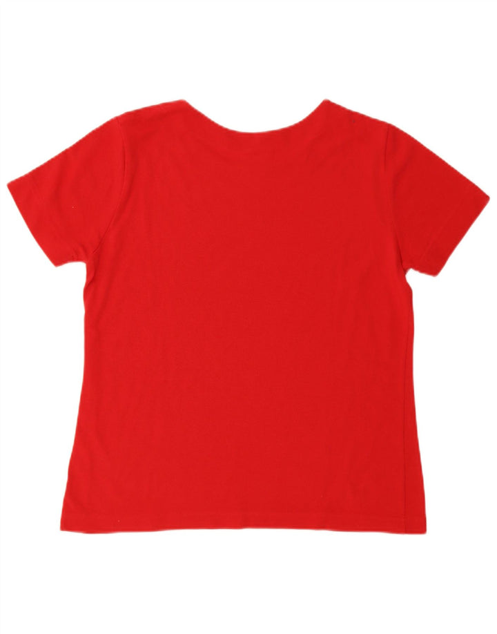 LACOSTE T-Shirt Femme Top Taille 44 Large Rouge