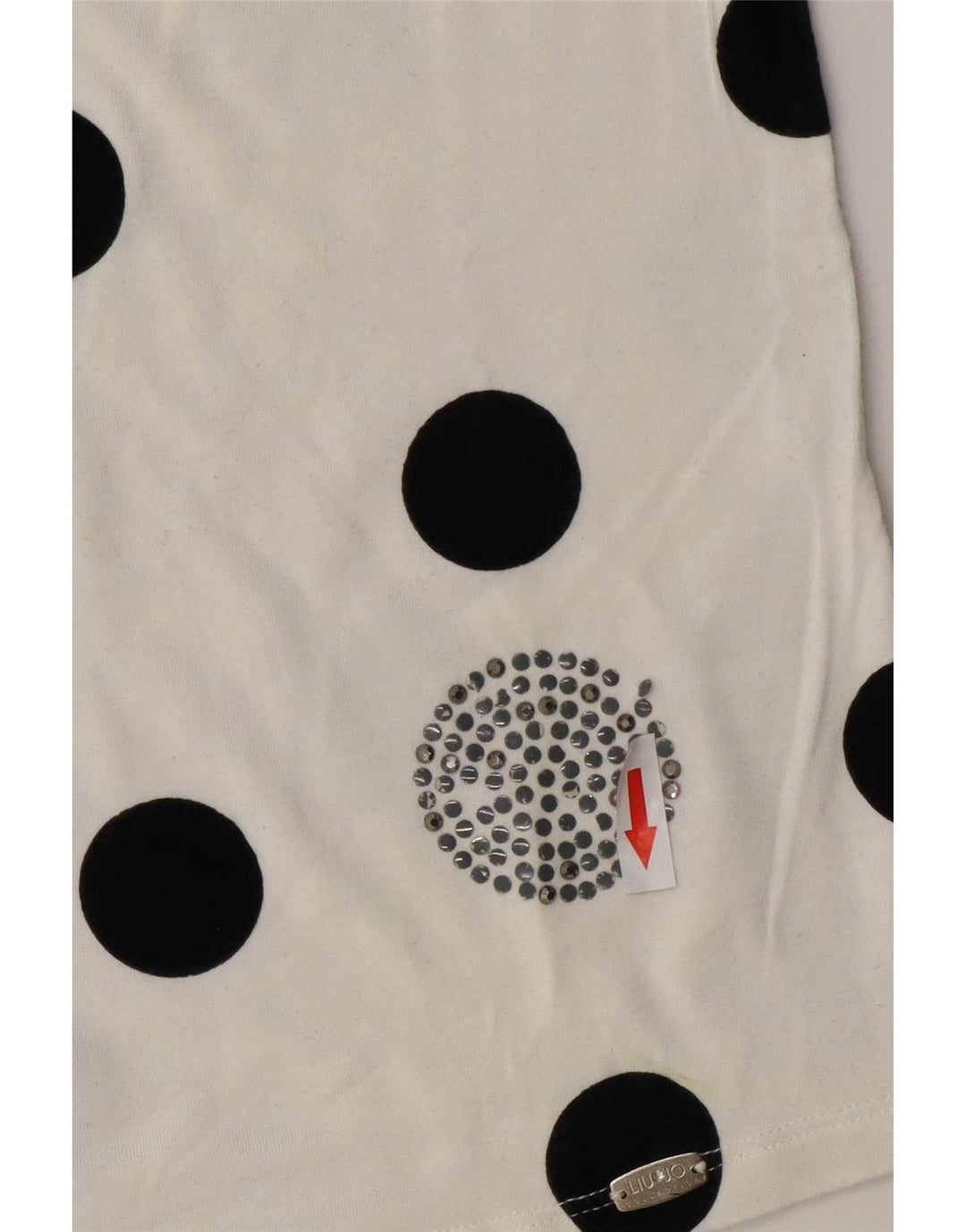 Liu Jo Femme Top Manches Longues IT 42 Medium Blanc À Pois Viscose