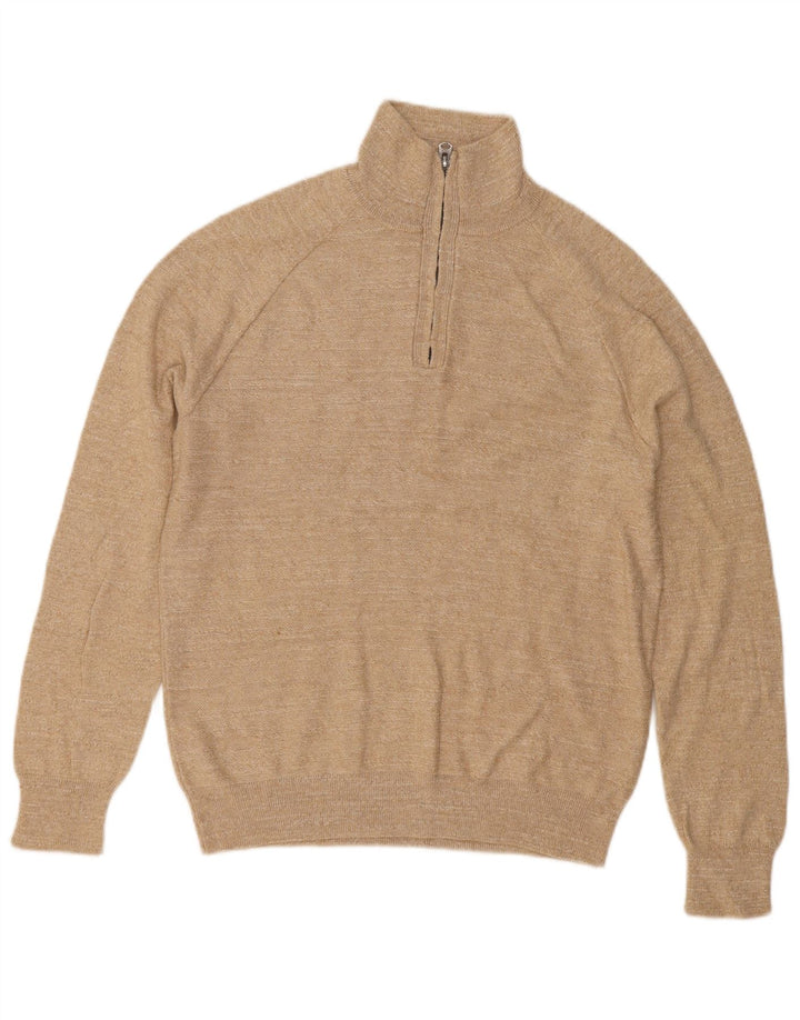 J. Crew Pull à col zippé pour homme Petit coton beige