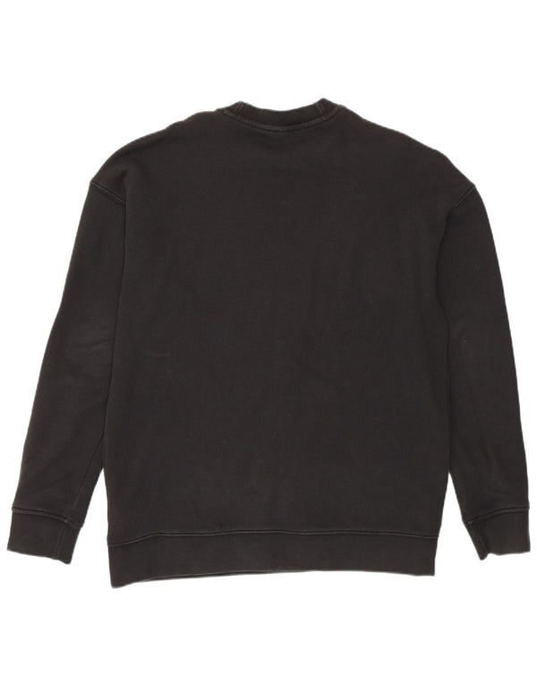 Adidas Sweat-shirt surdimensionné graphique pour femme UK 10 Petit coton noir