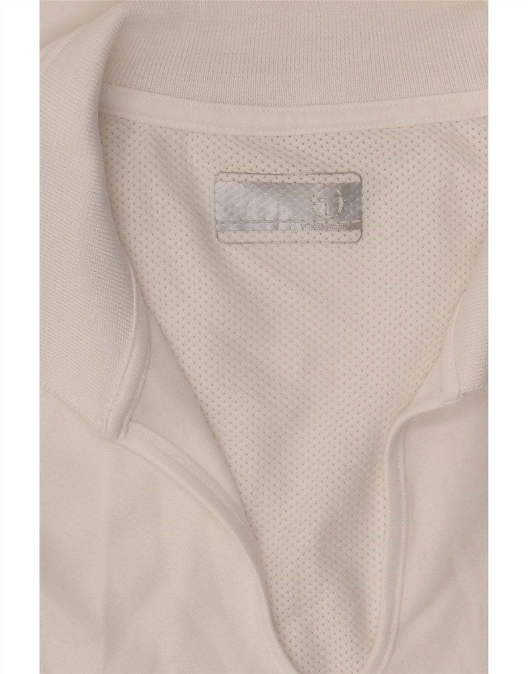 SERGIO TACCHINI Polo Femme UK 12 Medium Blanc Colorblock