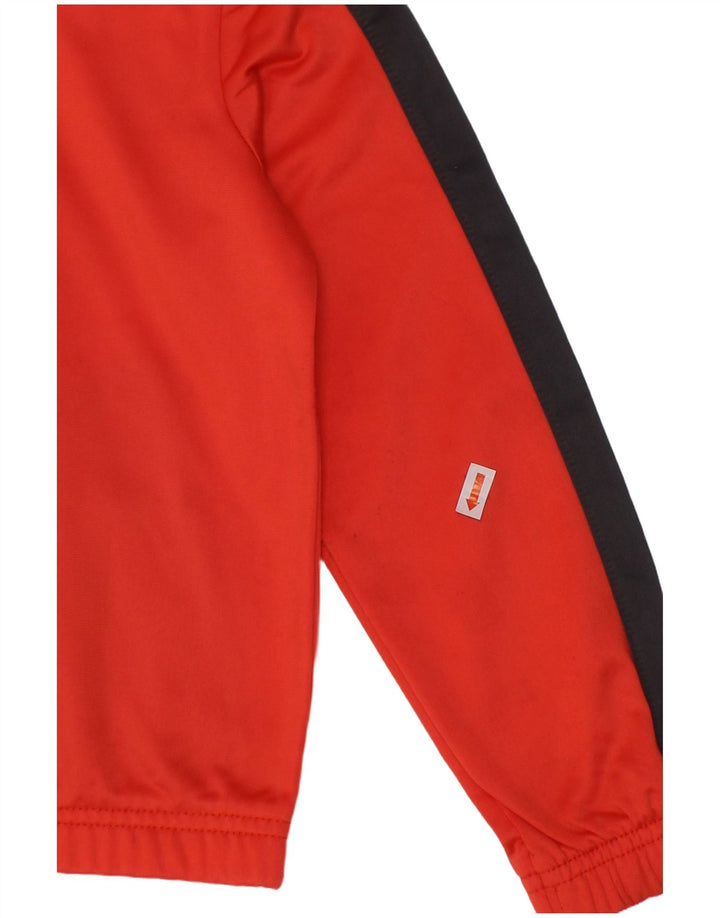 NIKE Boys Tracksuit Top Jacket 3-4 Years XS Red Colourblock Polyester