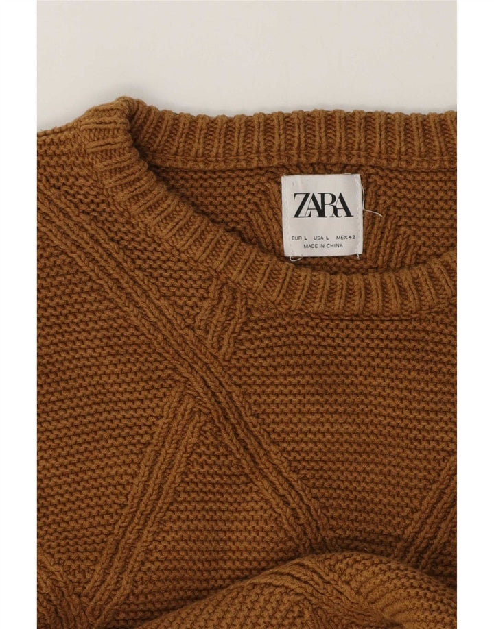 Zara Pull col bateau pour homme Marron Taille L
