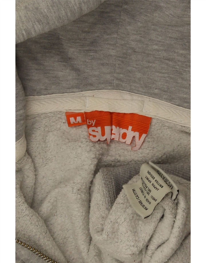 Superdry Pull à capuche zippé en coton moucheté gris moyen