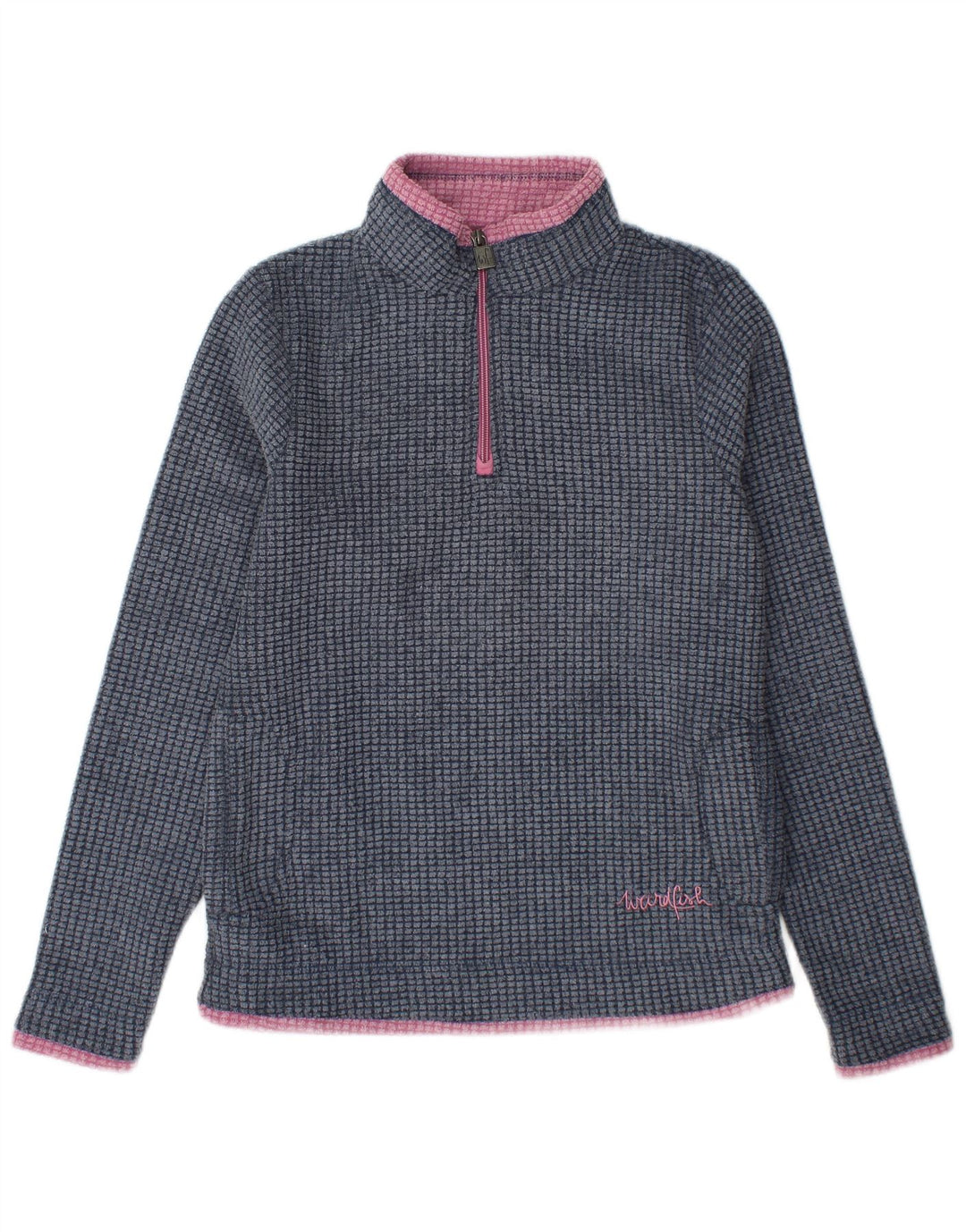 Weird Fish Pull polaire à col zippé pour femme UK 8 Petit Bleu Polyester