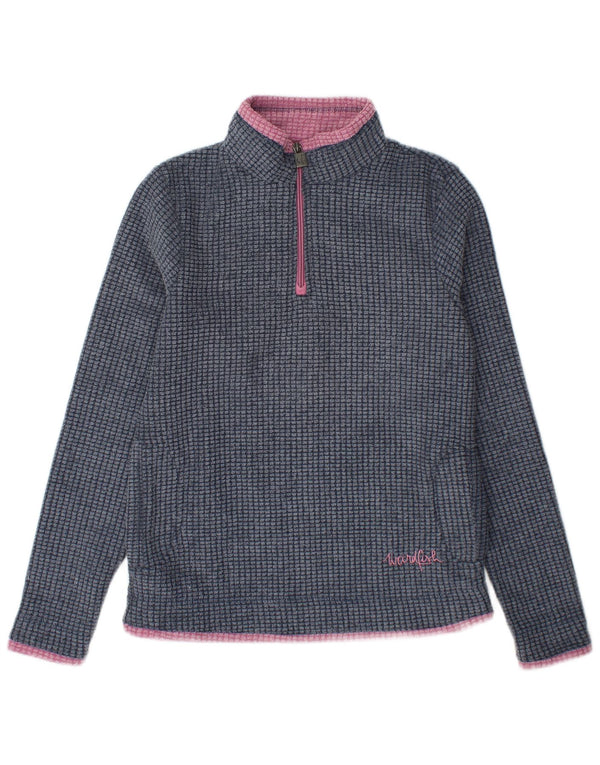 Weird Fish Pull polaire à col zippé pour femme UK 8 Petit Bleu Polyester