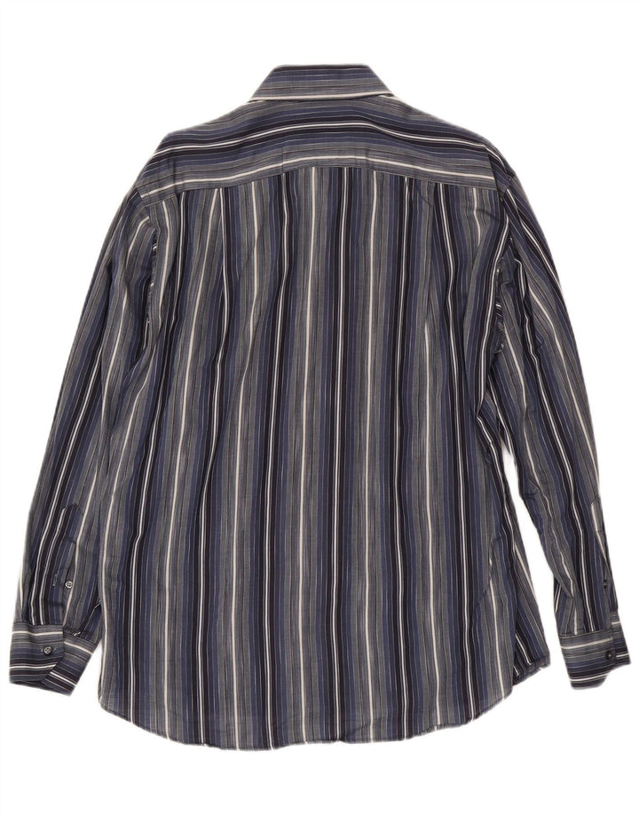 Roccobarocco Chemise Homme Taille 39 15 1/2 Rayé Bleu Marine Moyen