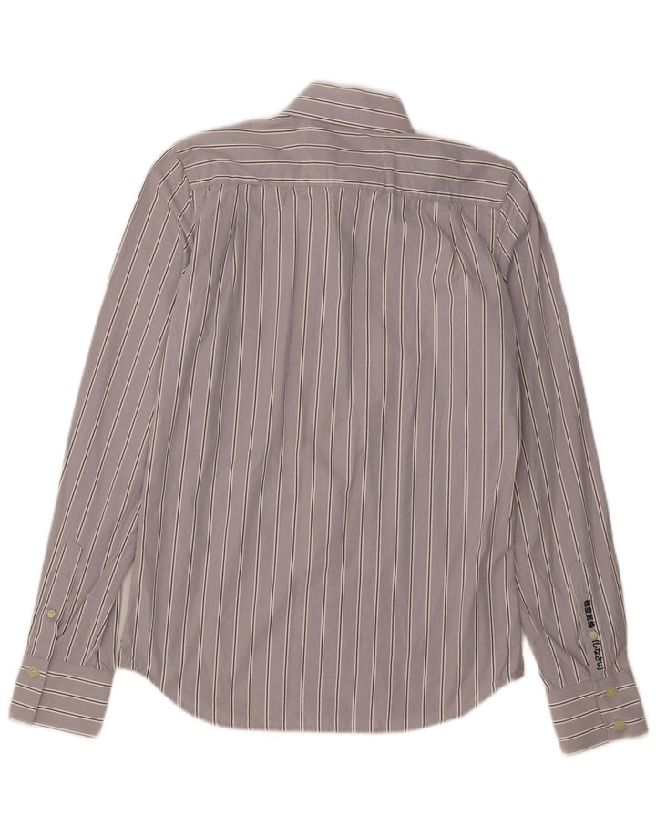 Superdry Chemise Homme Rayé Gris Moyen Coton