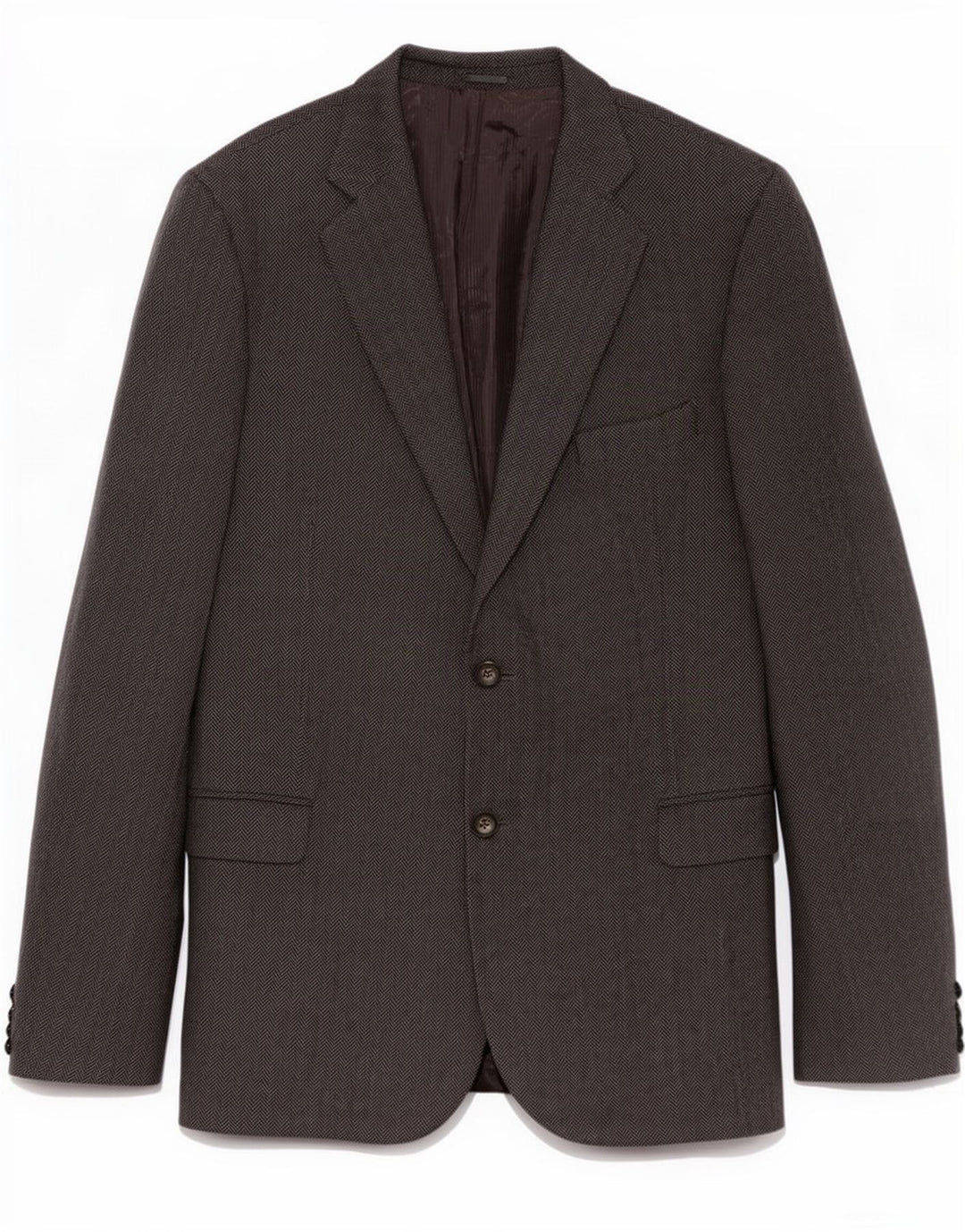 Viapiana Veste Blazer 2 Boutons Homme IT 60 5XL Gris Chevrons Laine Vierge