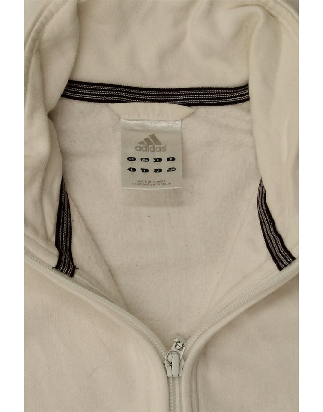 Adidas Veste de survêtement pour femme UK 12 en coton blanc moyen