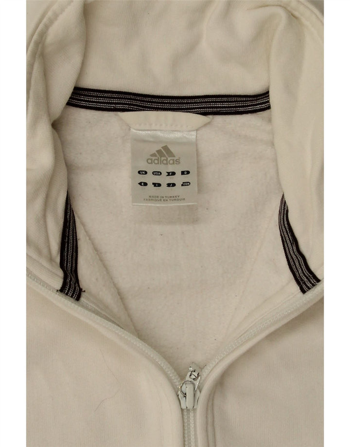 Adidas Veste de survêtement pour femme UK 12 en coton blanc moyen
