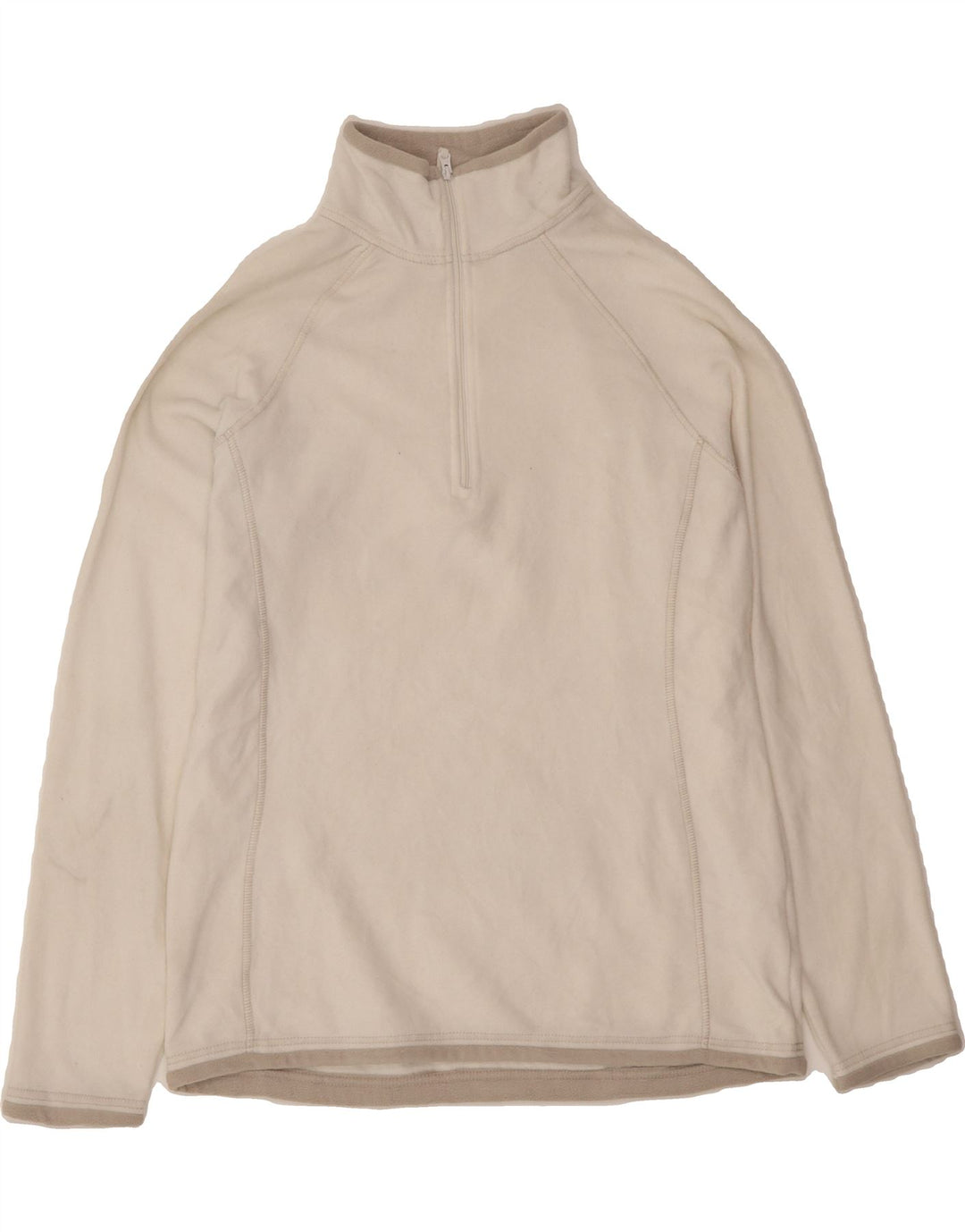 MOUNTAIN WAREHOUSE Womens Zip Neck Fleece Jumper UK 12 Medium  White Vintage Mountain Warehouse and Second-Hand Mountain Warehouse from Messina Hembry 